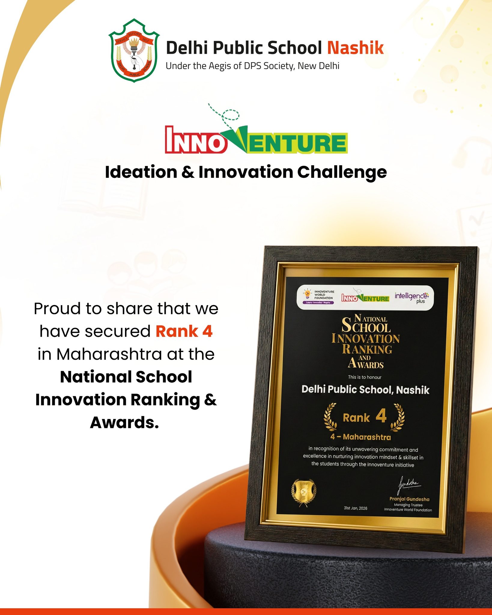 Ranked #4 in Maharashtra – DPS Nashik Among Top Innovators!