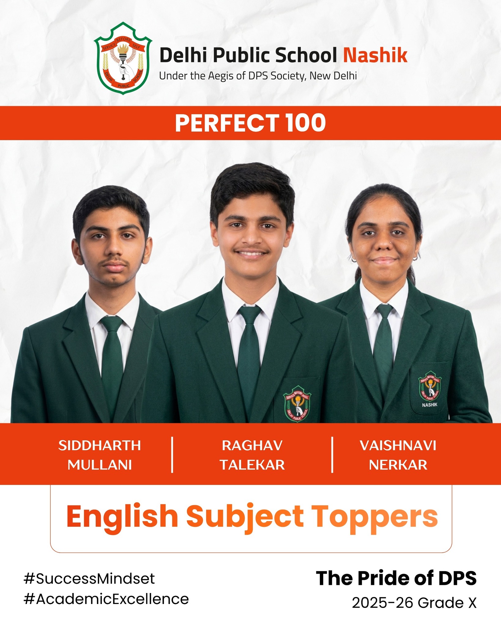 Perfect 100 in English – A Triple Triumph!