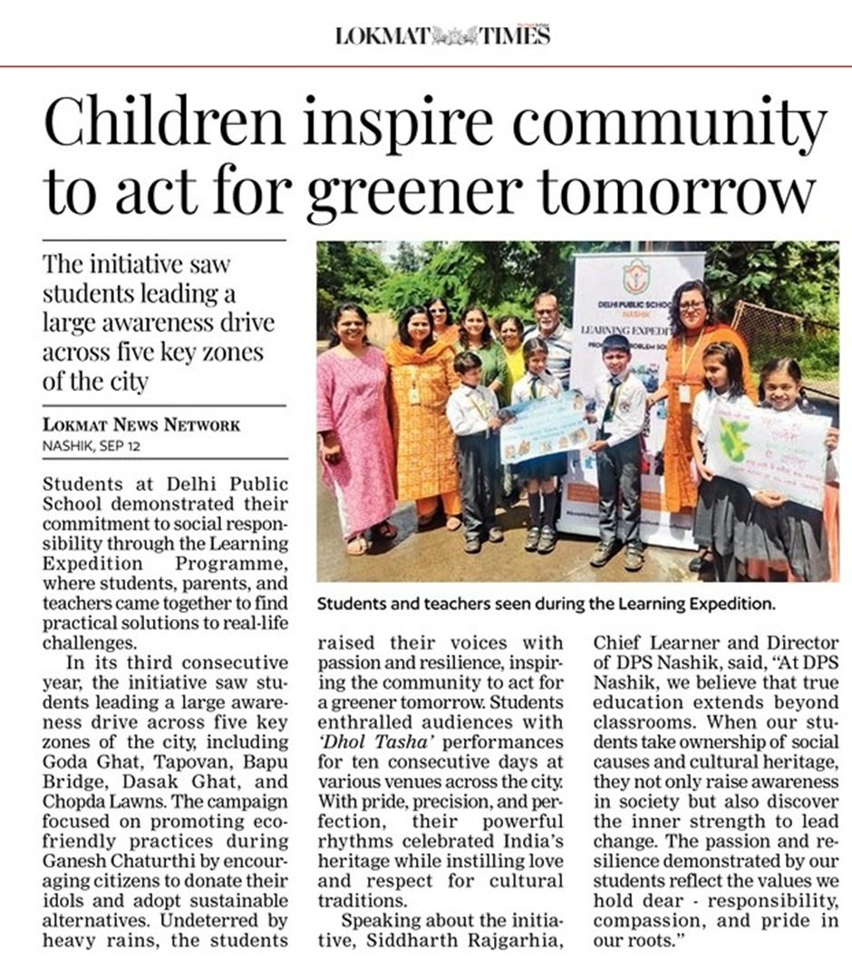 DPS Nashik Students Lead Green Awareness Drive for a Sustainable Future