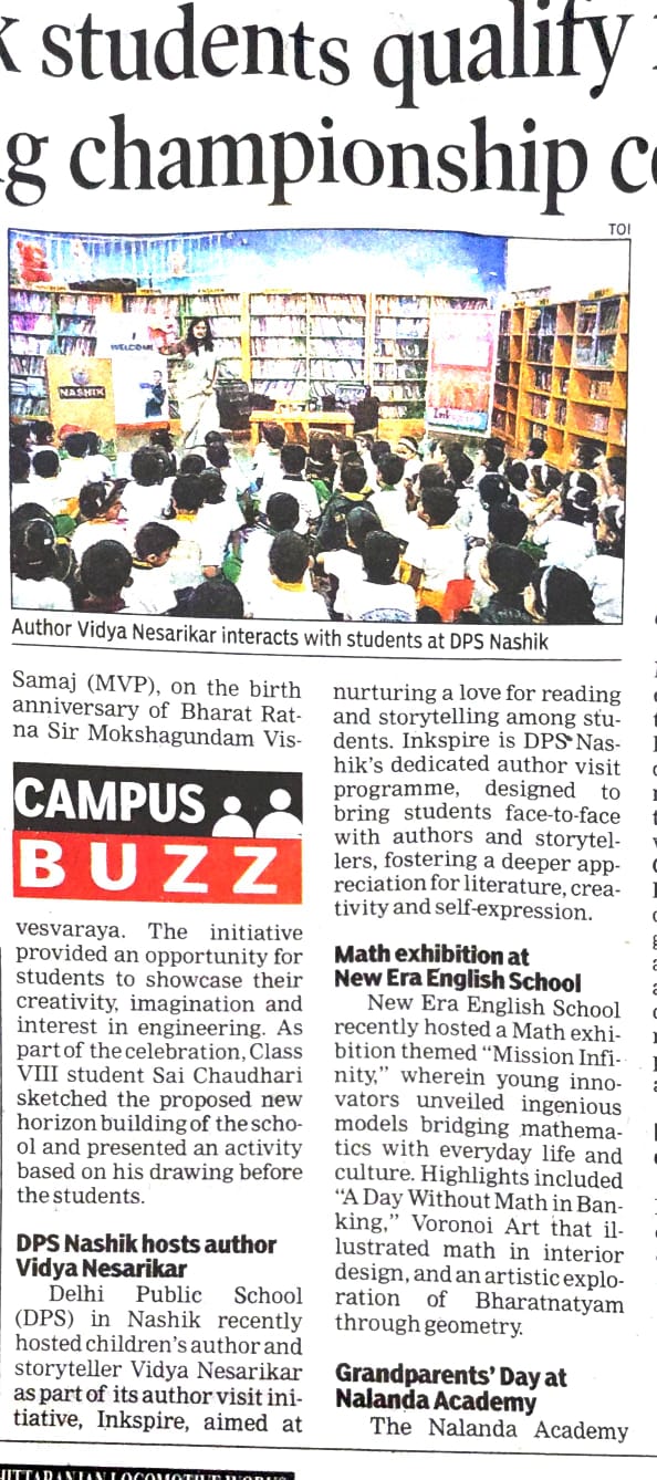 DPS Nashik Hosts Author Vidya Nesarkar as Part of Inkspire Initiative